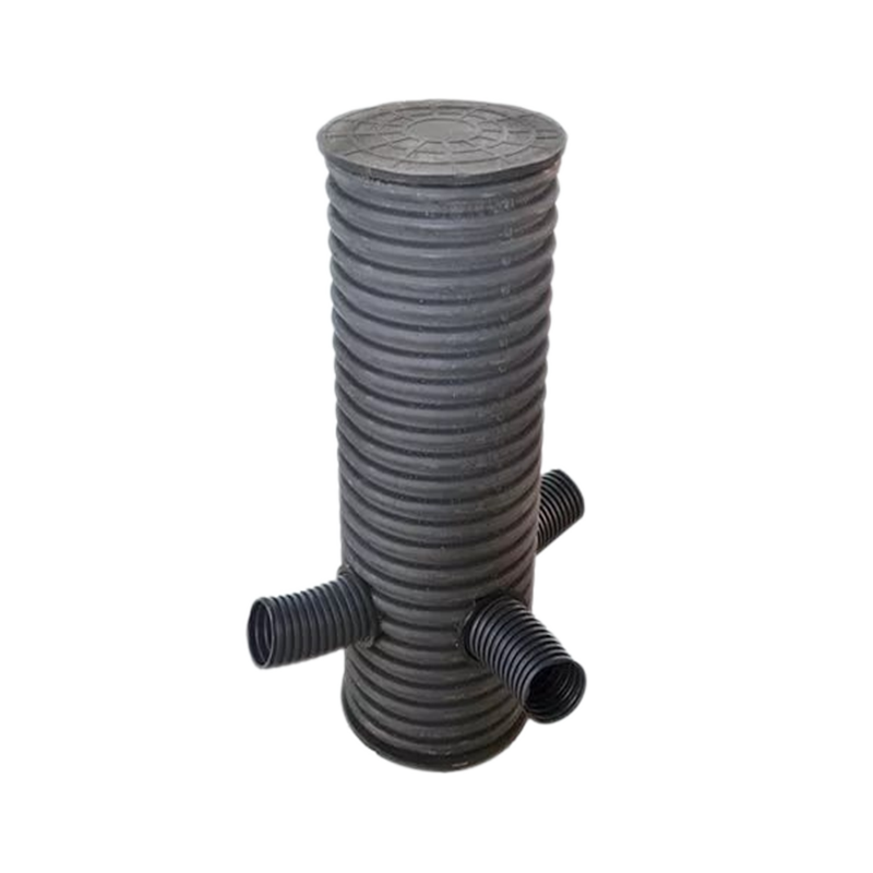 Колодец дренажный смотровой Ø340 /300 мм отводы Ø110 1,5 м FD-Plast Черный