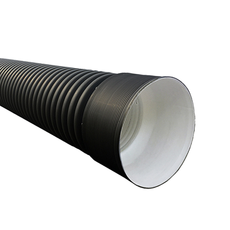 Труба в канаву гофрированная двустенная с раструбом под заезд Ø400 /349 мм SN6 6 м Полимер Черный