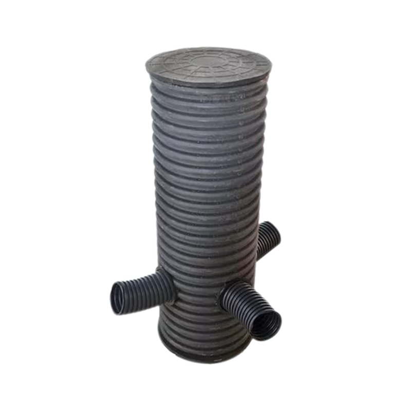 Колодец дренажный смотровой Ø400 /343 мм отводы Ø160 1,0 м FD-Plast Черный