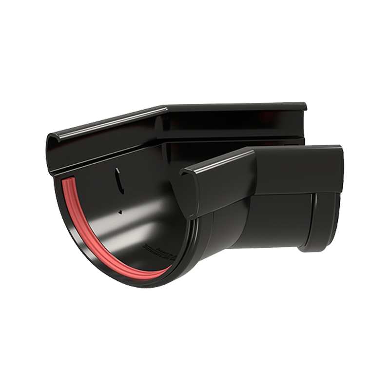 Угол желоба универсальный 135° Grand Line ПВХ Дизайн D135 Черный RAL9005 в Санкт-Петербурге